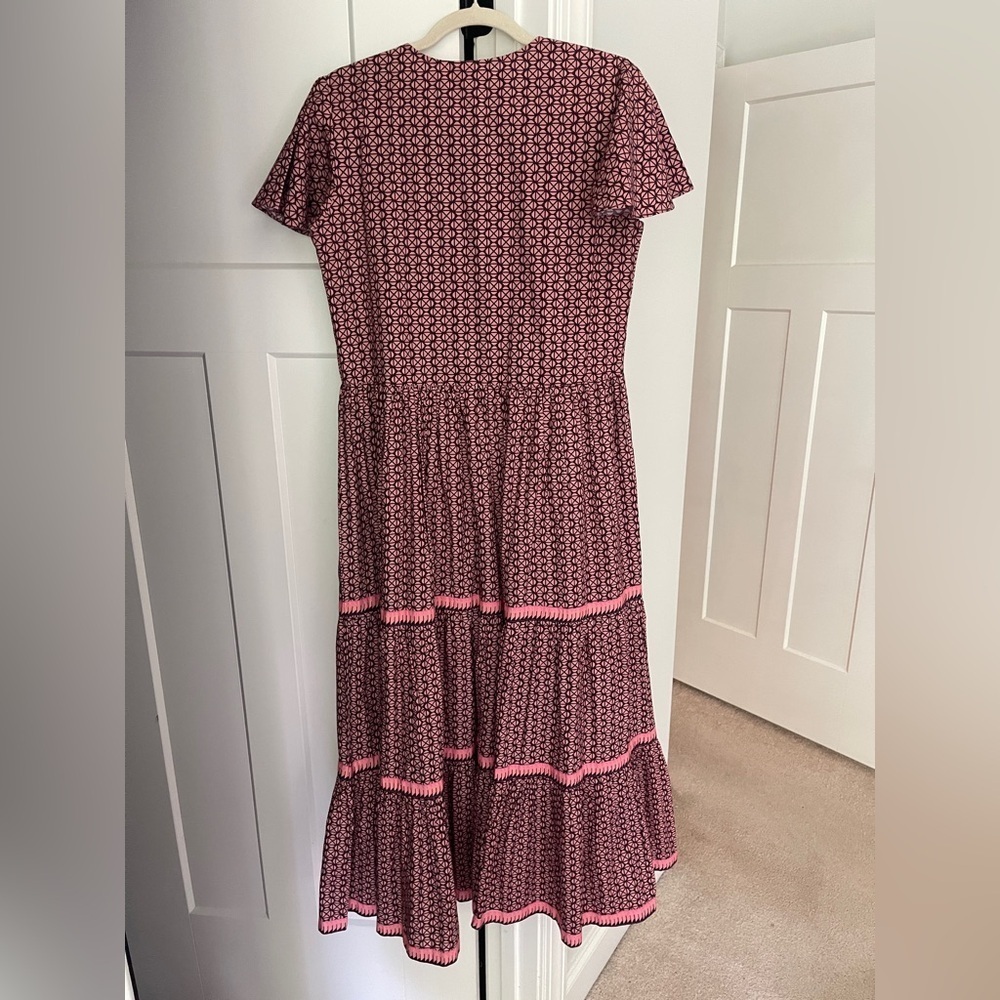 Oliphant Maxi Dress Ruffle Short Sleeve V Neck - Picture 6 of 6
